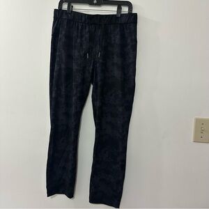 CRZ Yoga Pants Women's Large (12) Smoke Ink Mist Drawstring‎ Waist Casual NWT